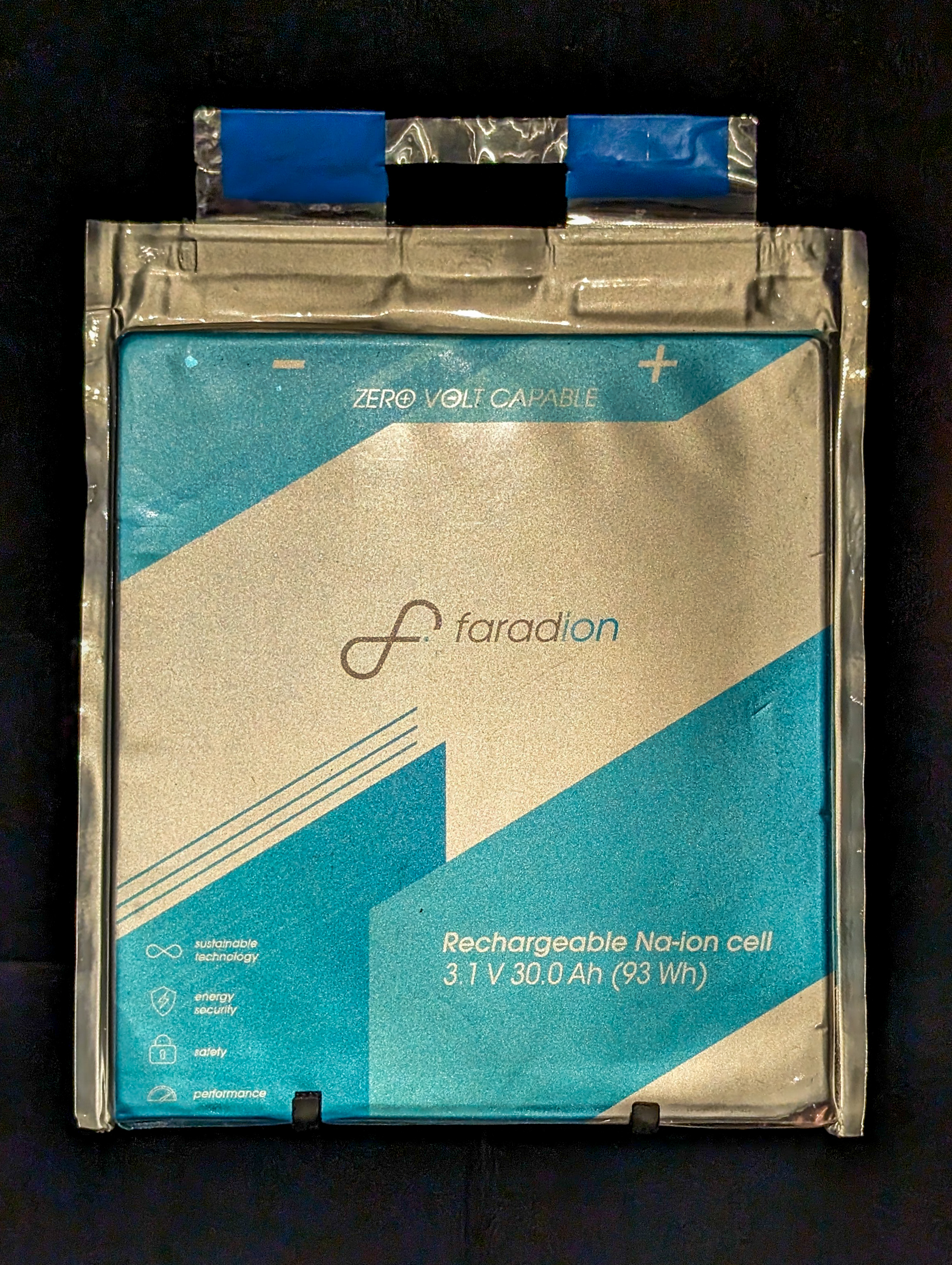 Batería de ion-sodio de Faradion expuesta en el Science Museum de Londres