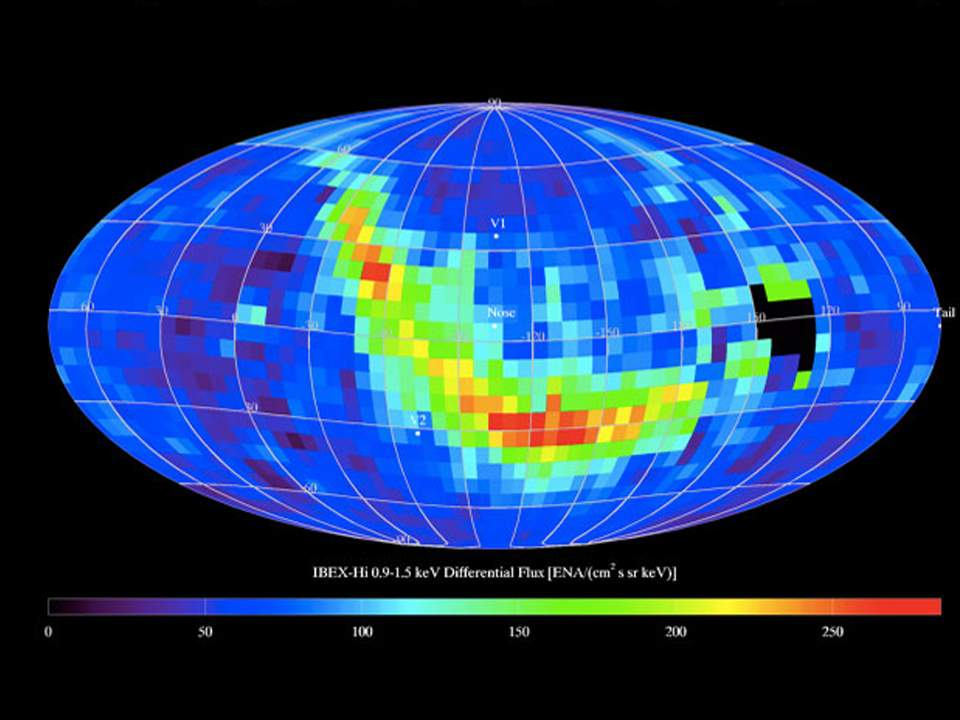 Mapa de IBEX mostrando la cinta de átomos neutros energéticos